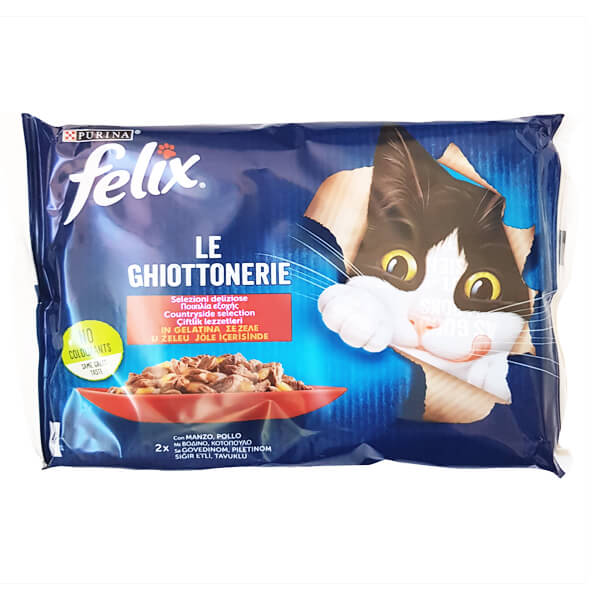 FELIX ΓΑΤΟΤΡΟΦΗ ΣΕ ΖΕΛΕ (4x85gr) - (ΜΟΣΧΑΡΙ/ΚΟΤΟΠΟΥΛΟ)