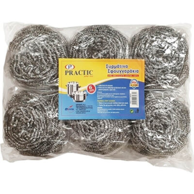 PRACTIC ΣΥΡΜΑΤΙΝΟ ΣΦΟΥΓΓΑΡΑΚΙ inox 60gr. - (6τεμ.)