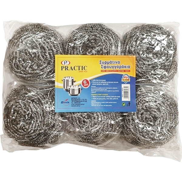 PRACTIC ΣΥΡΜΑΤΙΝΟ ΣΦΟΥΓΓΑΡΑΚΙ inox 60gr. - (6τεμ.)