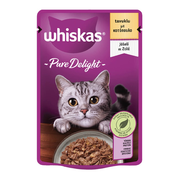 WHISKAS ΓΑΤΟΤΡΟΦΗ PURE DELIGHT 85gr. - (ΚΟΤΟΠΟΥΛΟ)