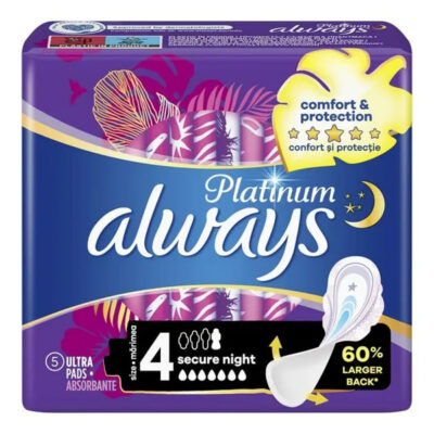 ALWAYS ΣΕΡΒΙΕΤΕΣ ULTRA PLATINUM  5τεμ. - (SECURE NIGHT)