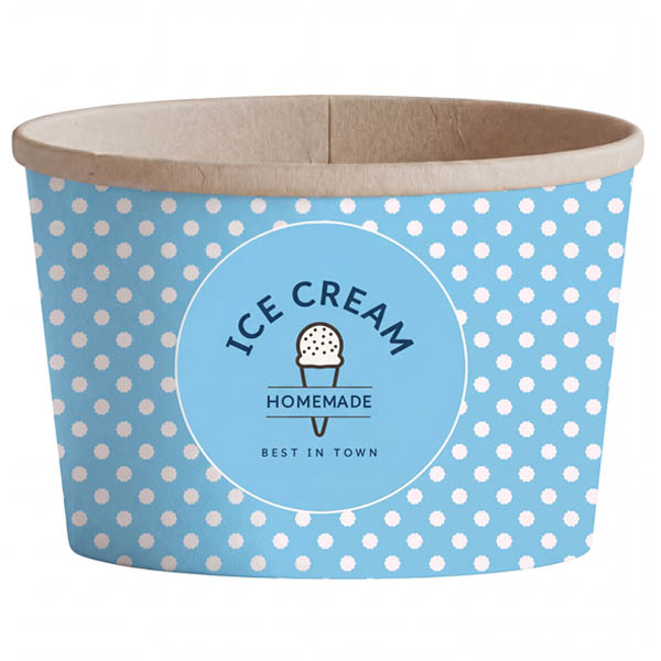 ΧΑΡΤΙΝΟ ΚΥΠΕΛΟ ΠΑΓΩΤΟΥ (3oz) - (DOT) (BLUE) - (50τεμ.)