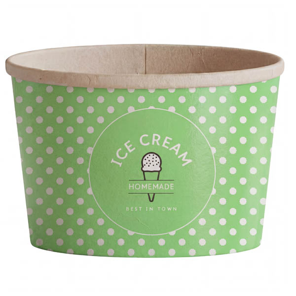 ΧΑΡΤΙΝΟ ΚΥΠΕΛΟ ΠΑΓΩΤΟΥ (5oz) - (DOT) (GREEN) - (50τεμ.)