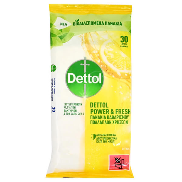 DETTOL ΜΑΝΤΗΛΑΚΙΑ 30τεμ. - (LEMON)