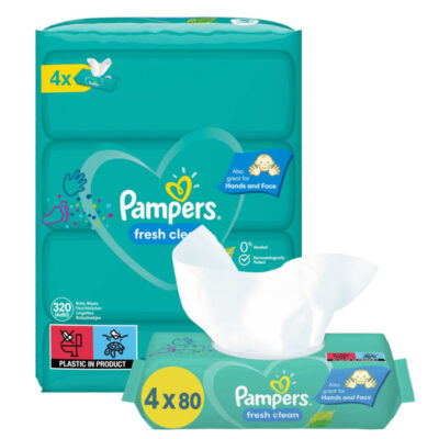 PAMPERS  ΜΩΡΟΜΑΝΤΗΛΑ 4x80τεμ. - (FRESH CLEAN)