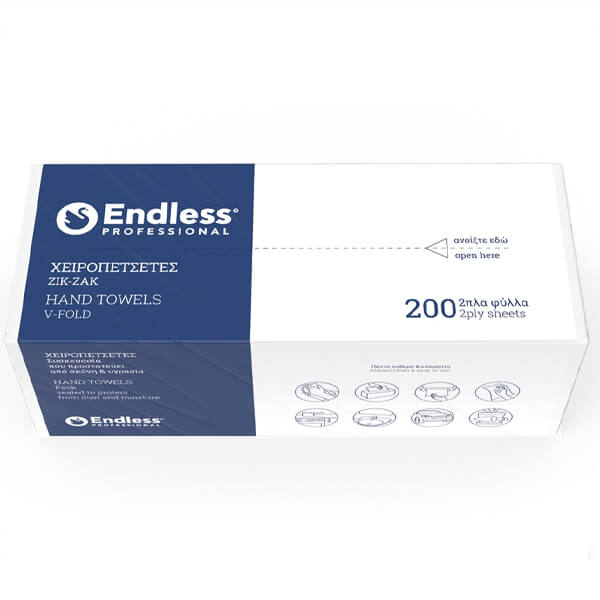 ENDLESS ΧΕΙΡΟΠΕΤΣΕΤΑ ΖΙΚ-ΖΑΚ 2 φύλλα - (20x200τεμ.)