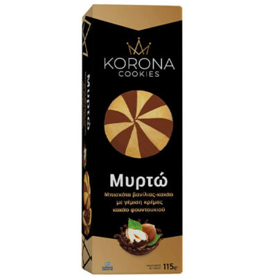 KORONA ΜΠΙΣΚΟΤΑ ΜΥΡΤΩ 115gr. - (ΜΕ ΓΕΜΙΣΗ ΚΡΕΜΑΣ KAKAO ΦΟΥΝΤΟΥΚΙΟΥ)