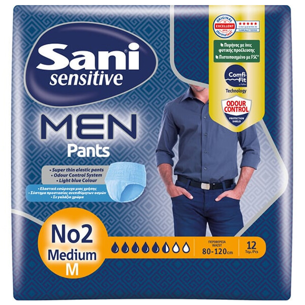 SANI MEN PANTS ΑΚΡΑΤΕΙΑΣ Νo2 (12τεμ.) - (MEDIUM)