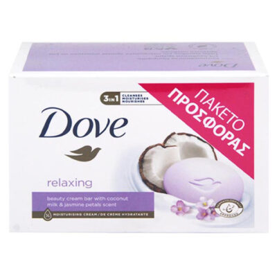 DOVE ΣΑΠΟΥΝΙ 4τεμ. (90gr) - (RELAXING) (COCONUT MILK ΚΑΙ JASMINE PETALS)